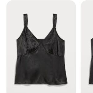 Old Navy Black Polka Dot Satin Jacquard Cami Tank